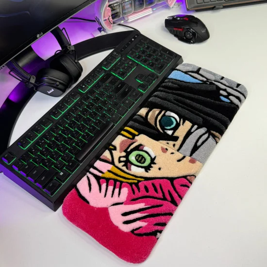 Obanai & Mitsuri Eyes Keyboard Rug – Handmade Demon Slayer Desk Mat ...