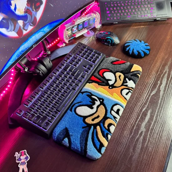 Dual Rivals Keyboard Rug | Daft Pink Art