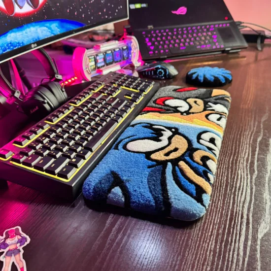 Dual Rivals Keyboard Rug | Daft Pink Art