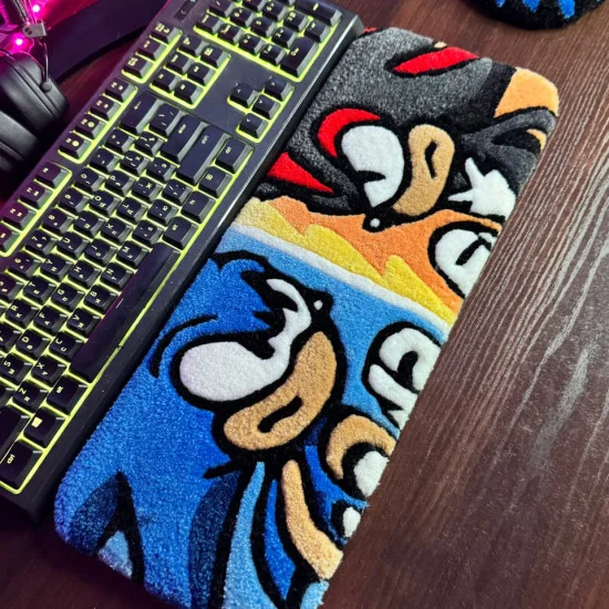 Dual Rivals Keyboard Rug | Daft Pink Art