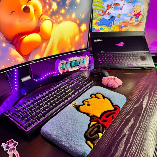 Cute Bear Keyboard Rug - Cozy Desk Decor