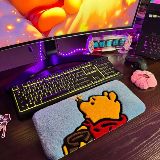 Cute Bear Keyboard Rug - Cozy Desk Decor