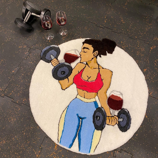 Wine fitness custom handmade rug Wine fitness custom handmade rug