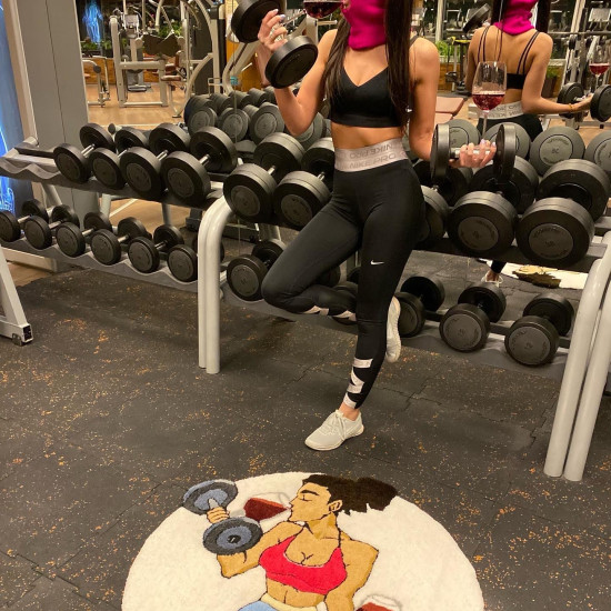 Wine fitness custom handmade rug Wine fitness custom handmade rug