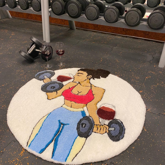 Wine fitness custom handmade rug Wine fitness custom handmade rug
