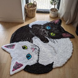 Yin Yang Cats Rug