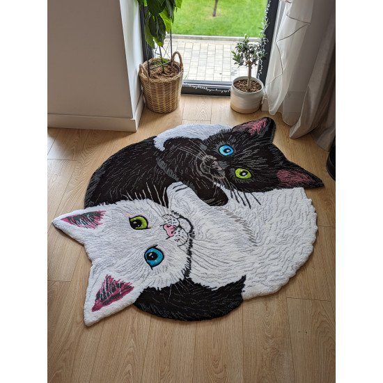 Yin Yang Cats Rug