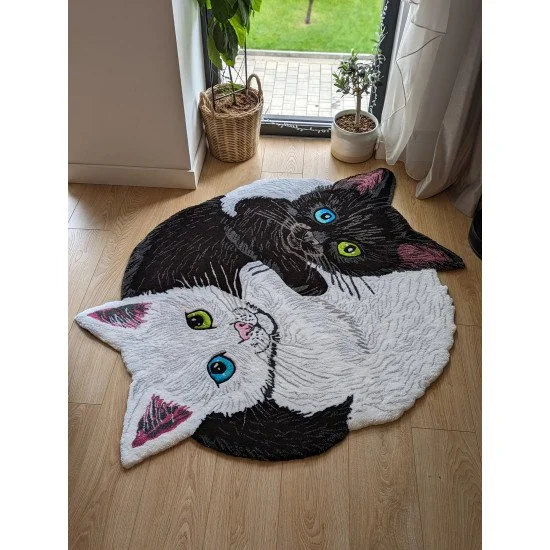 Yin And Yang Cat And Dog Area Rug – Blackbrdstore