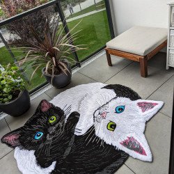 Yin Yang Cats Rug