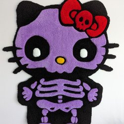 3D Rug Skeleton Kitty